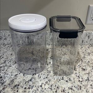 Airtight Food Storage Containers - White and Black Lids